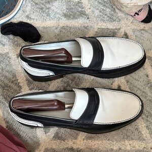 Classic Black and White Men's Loafers